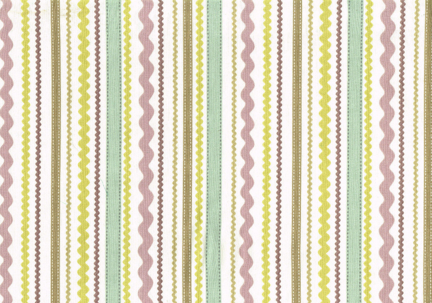 PKaufmann Fabric Lavender Aqua Chartreuse White Striped Cotton Drapery Upholster