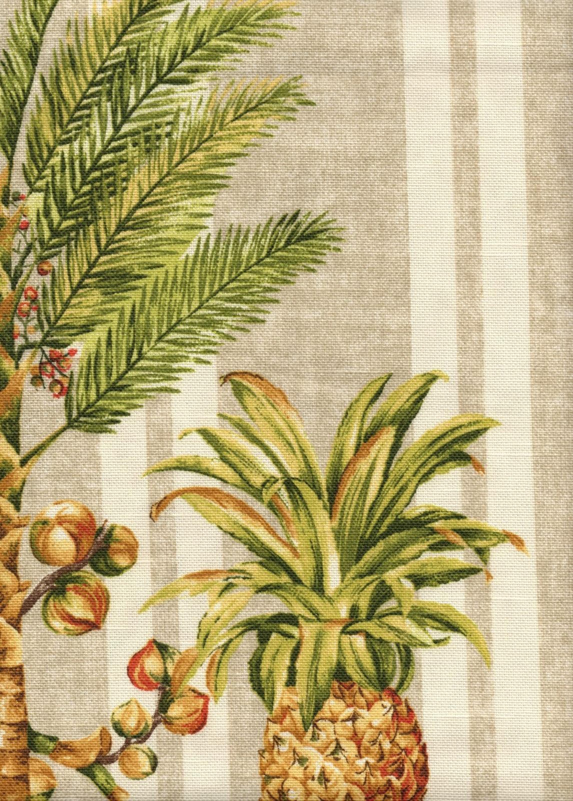 4 Yds PKaufmann Fabric Pineapple Trees  Drapery Upholstery