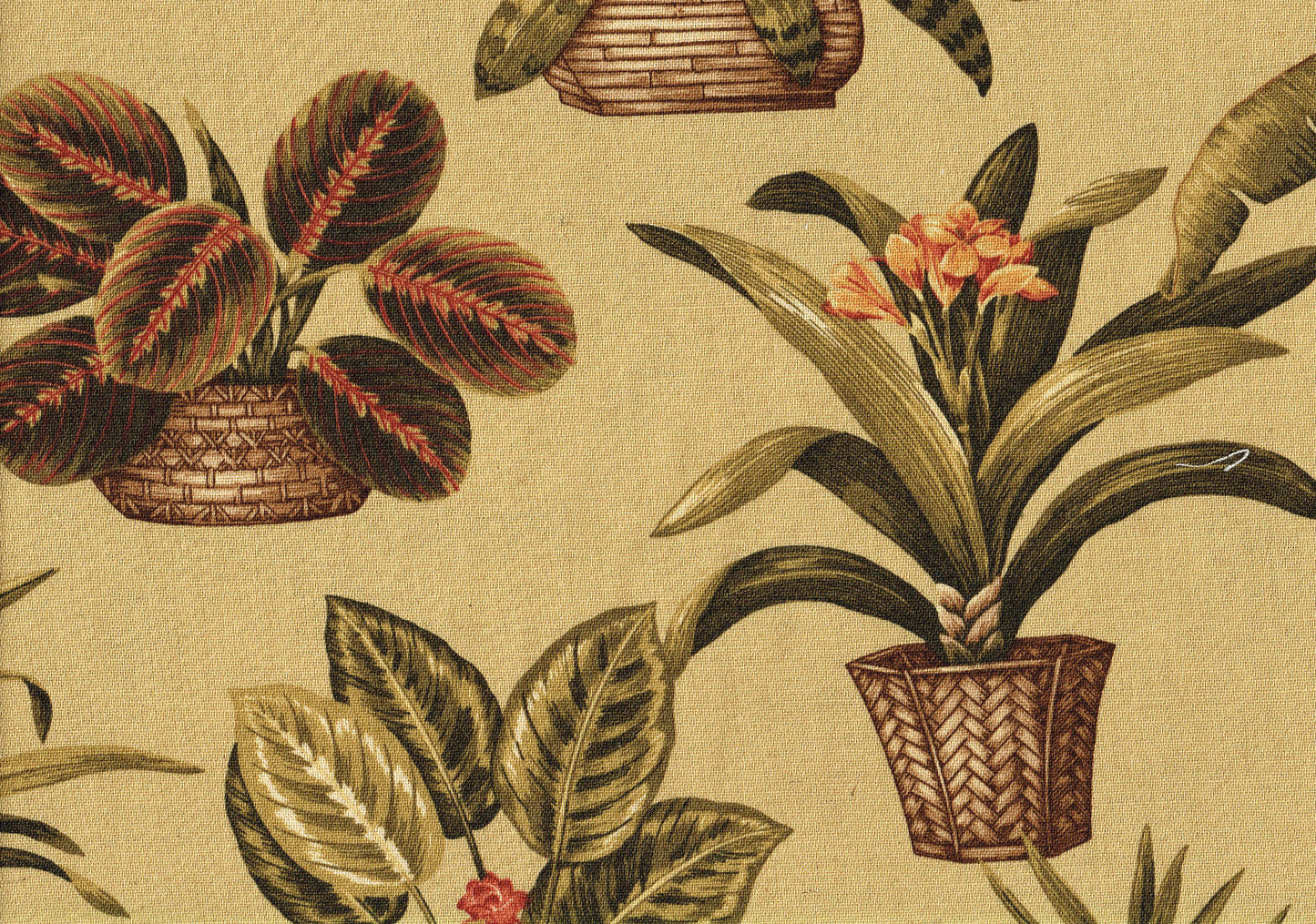 Kingsway Fabric Island Oasis Flowers Pots Drapery Upholstery