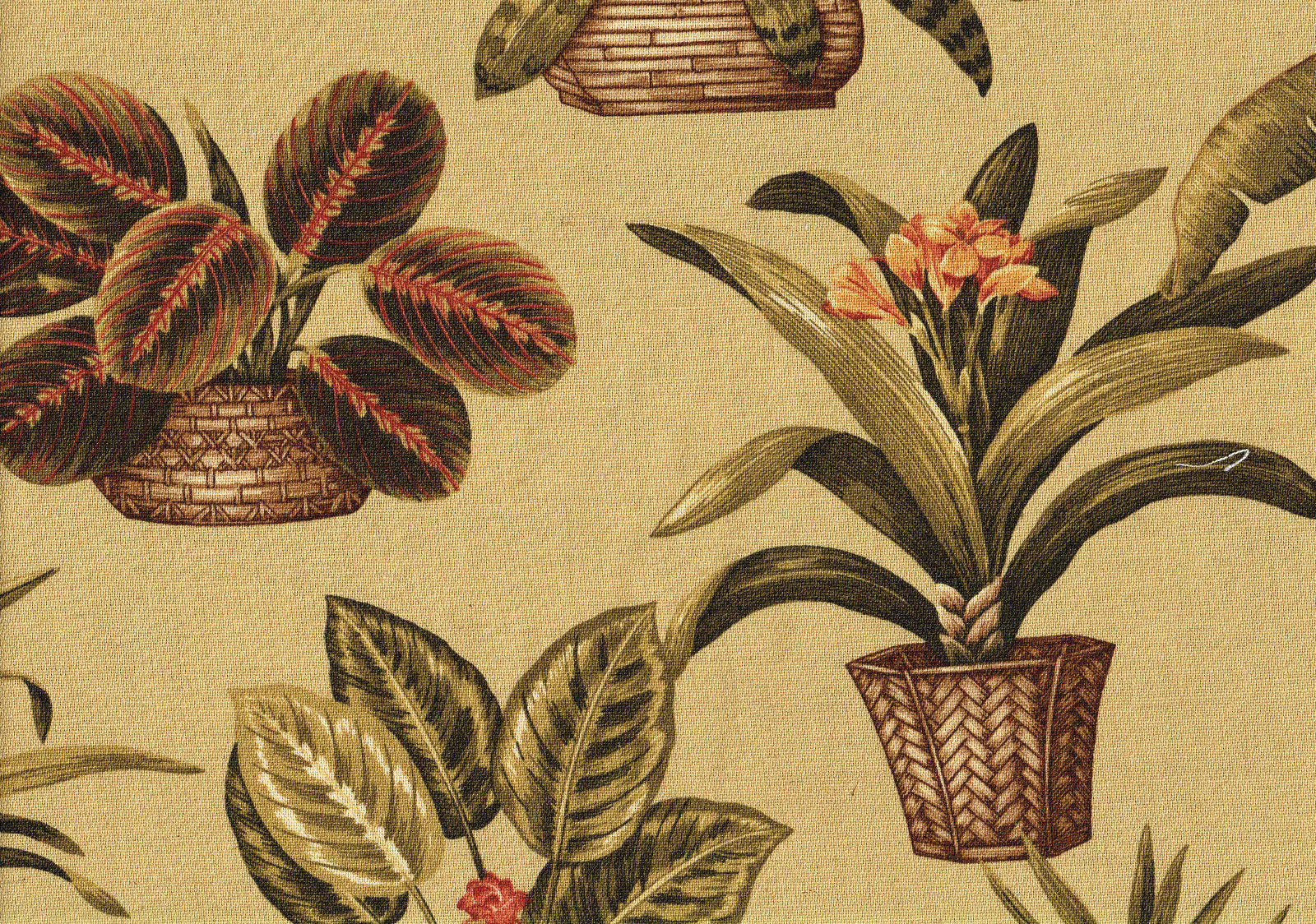 Kingsway Fabric Island Oasis Flowers Pots Drapery Upholstery