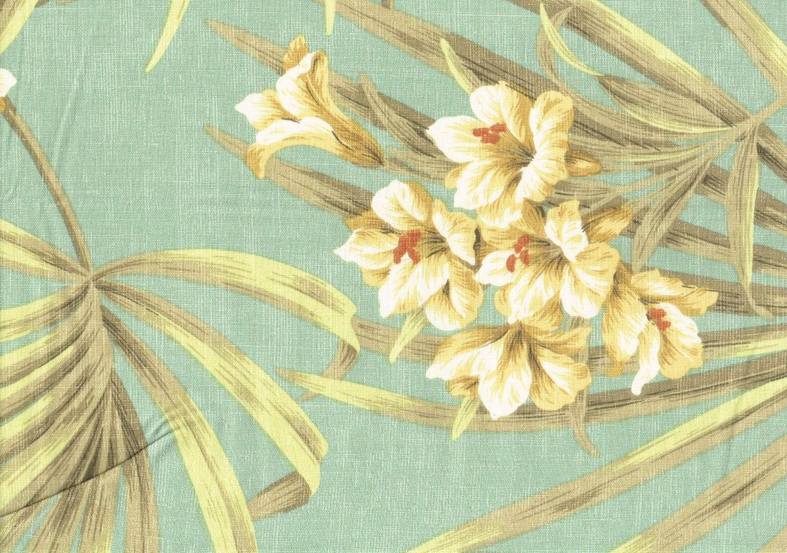 5 Yds Magnolia Home Fabric St Thomas Green   Cotton Print Drapery Upholstery