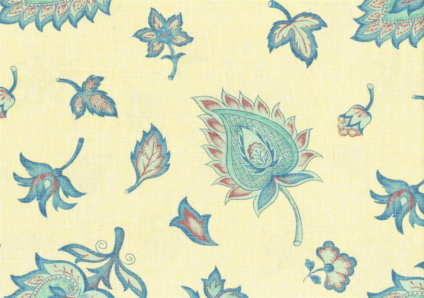 Dan River Fabrics Yellow Blue Cinnamon Green  Cotton  Drapery Upholstery  