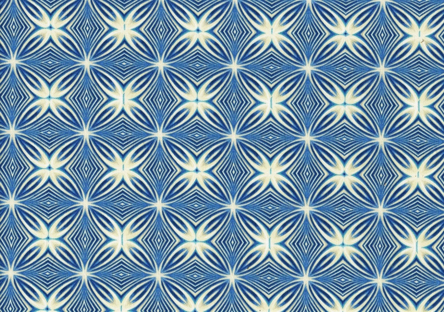 Waverly Fabric Saohenna Sapphire Blue White Cotton Drapery Upholstery 