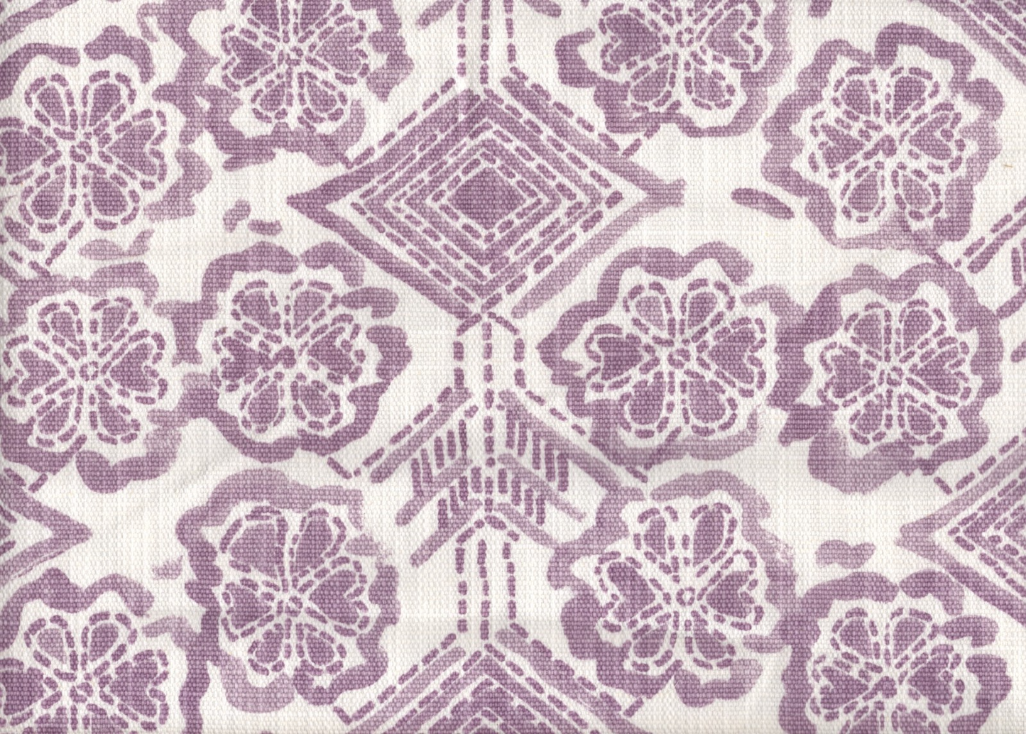 4.25 Yds Lacefield Fabric Lavender White  Drapery Upholstery