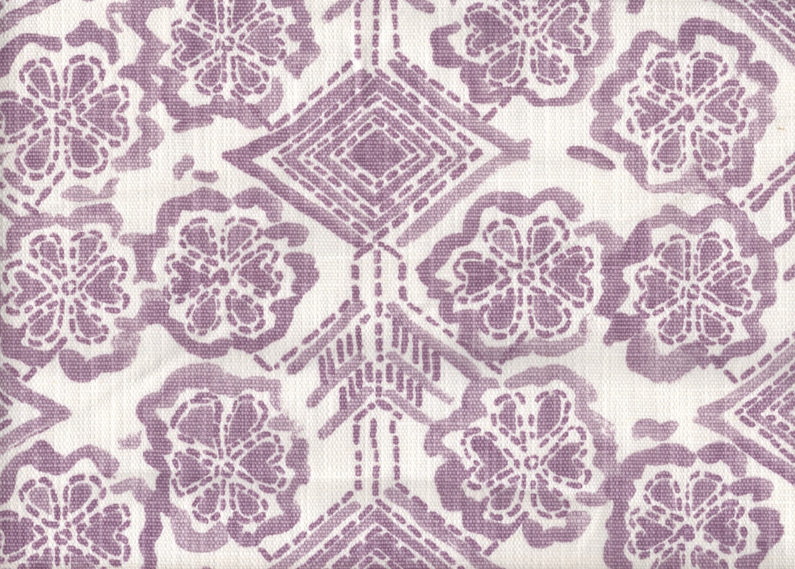 4.25 Yds Lacefield Fabric Lavender White  Drapery Upholstery