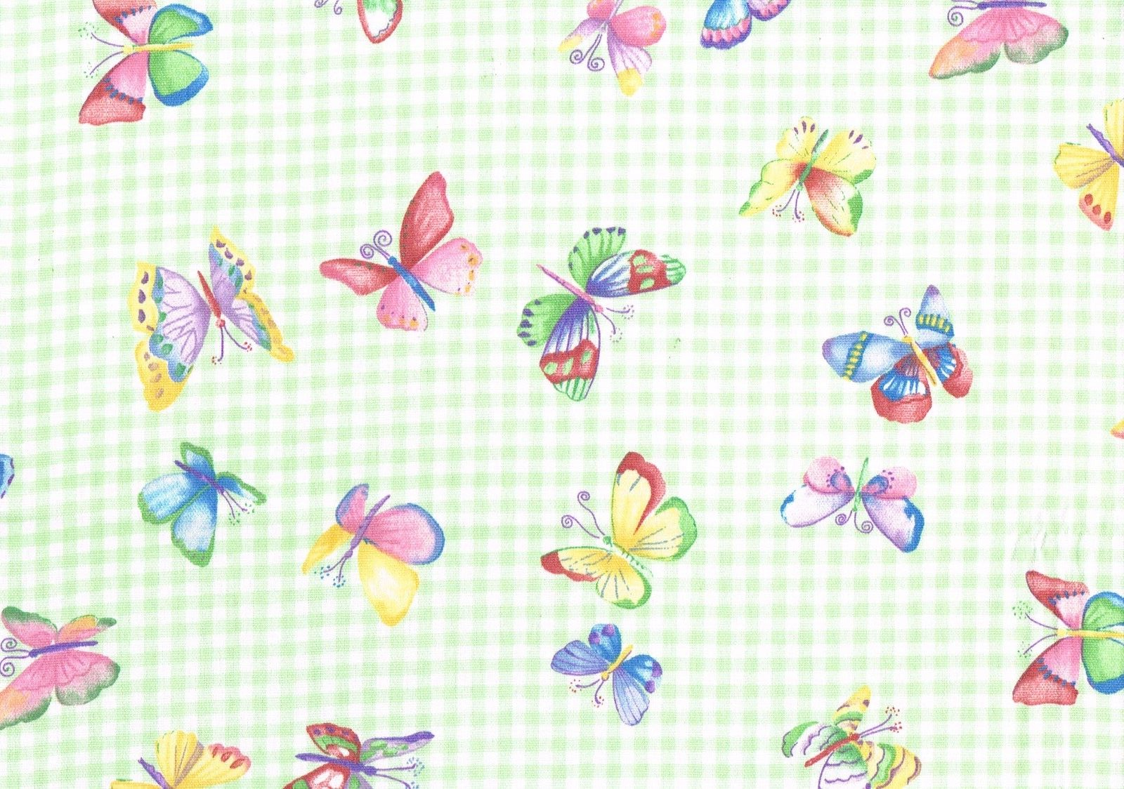 5 Yds Waverly Fabric Flutter Green Check  Cotton  Drapery Upholstery