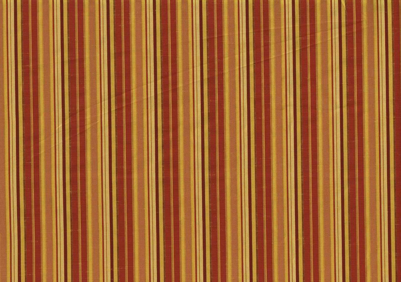 4 Yards Richloom Fabric Cinnamon Gold Stripe  Drapery Upholstery
