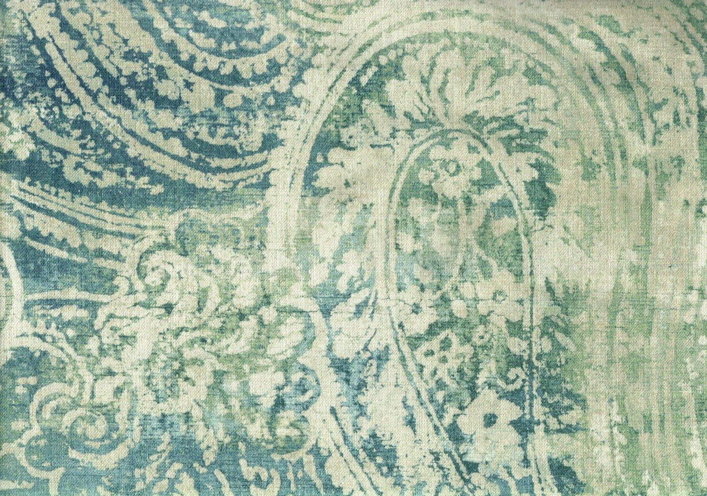 Richloom Fabric Behemian Green Cotton Print Drapery Upholstery
