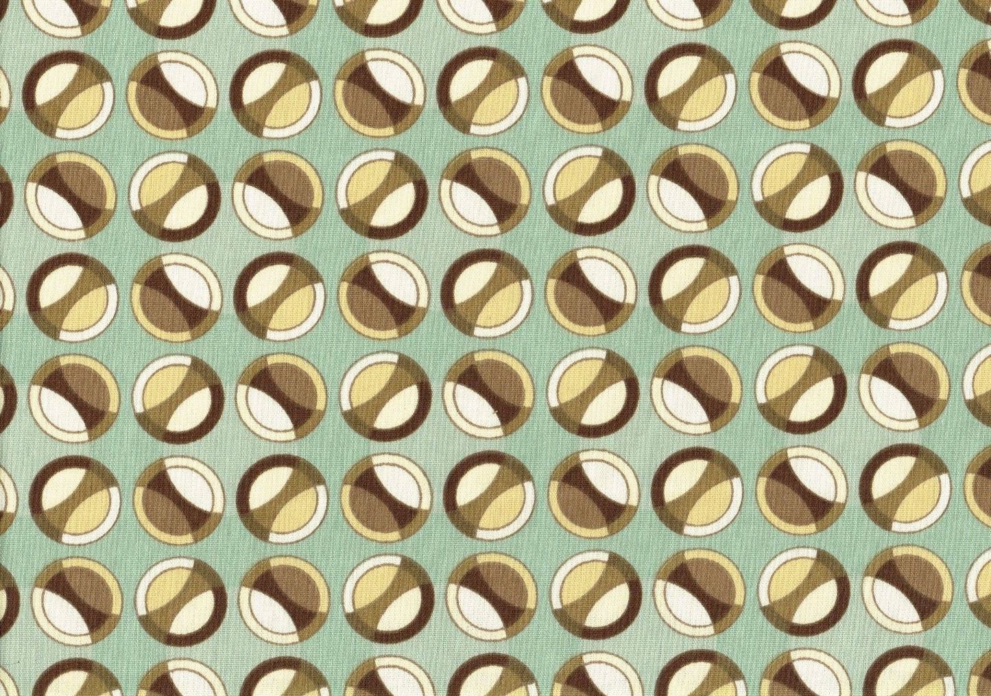 Waverly Fabric  L H Whirlpool Aqua Brown Circles Cotton  Drapery Upholstery  