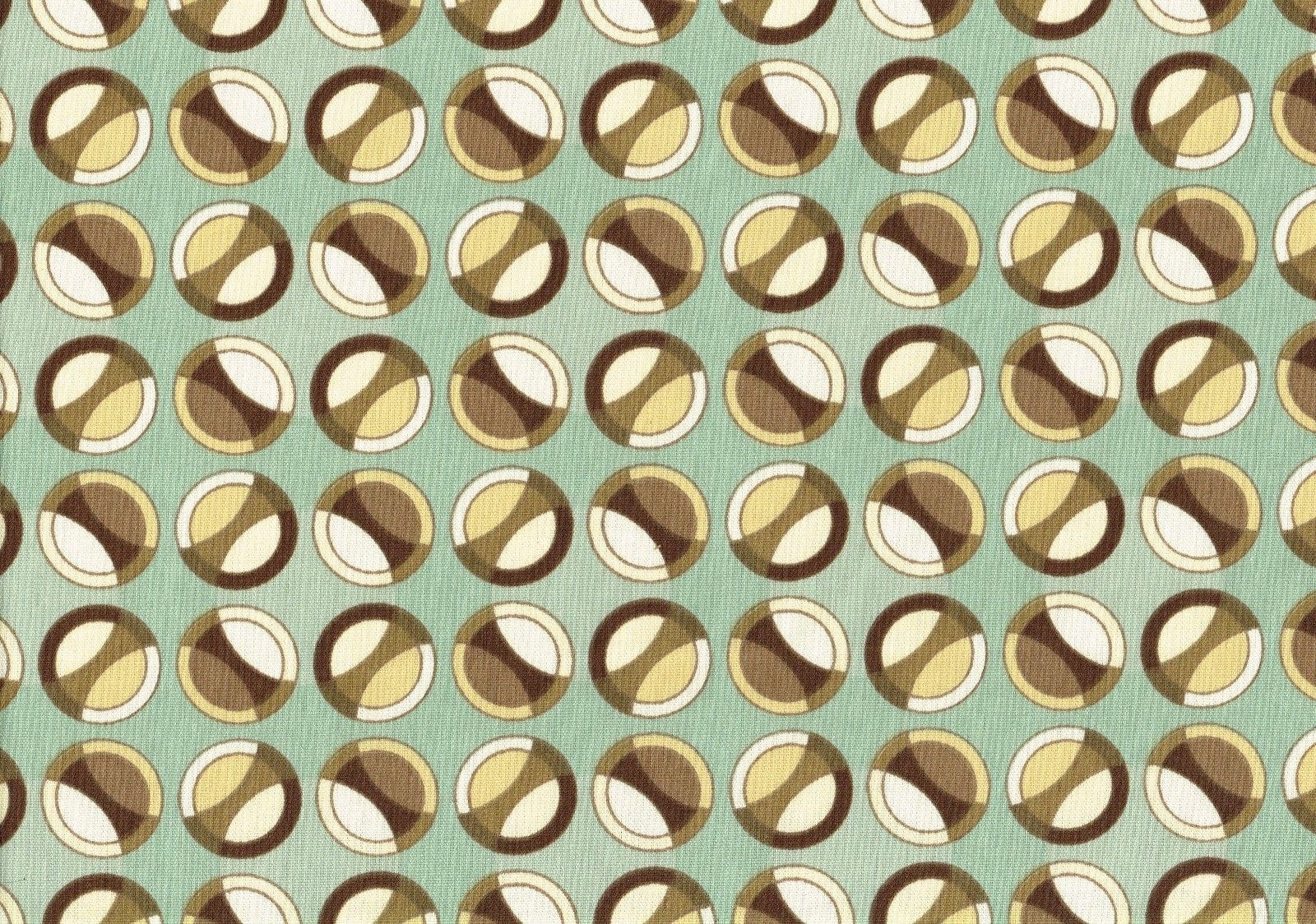 Waverly Fabric  L H Whirlpool Aqua Brown Circles Cotton  Drapery Upholstery  