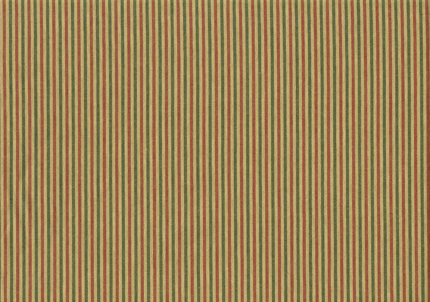 Designer Fabric Khaki Cinnamon Green Striped   Cotton Drapery Upholstery