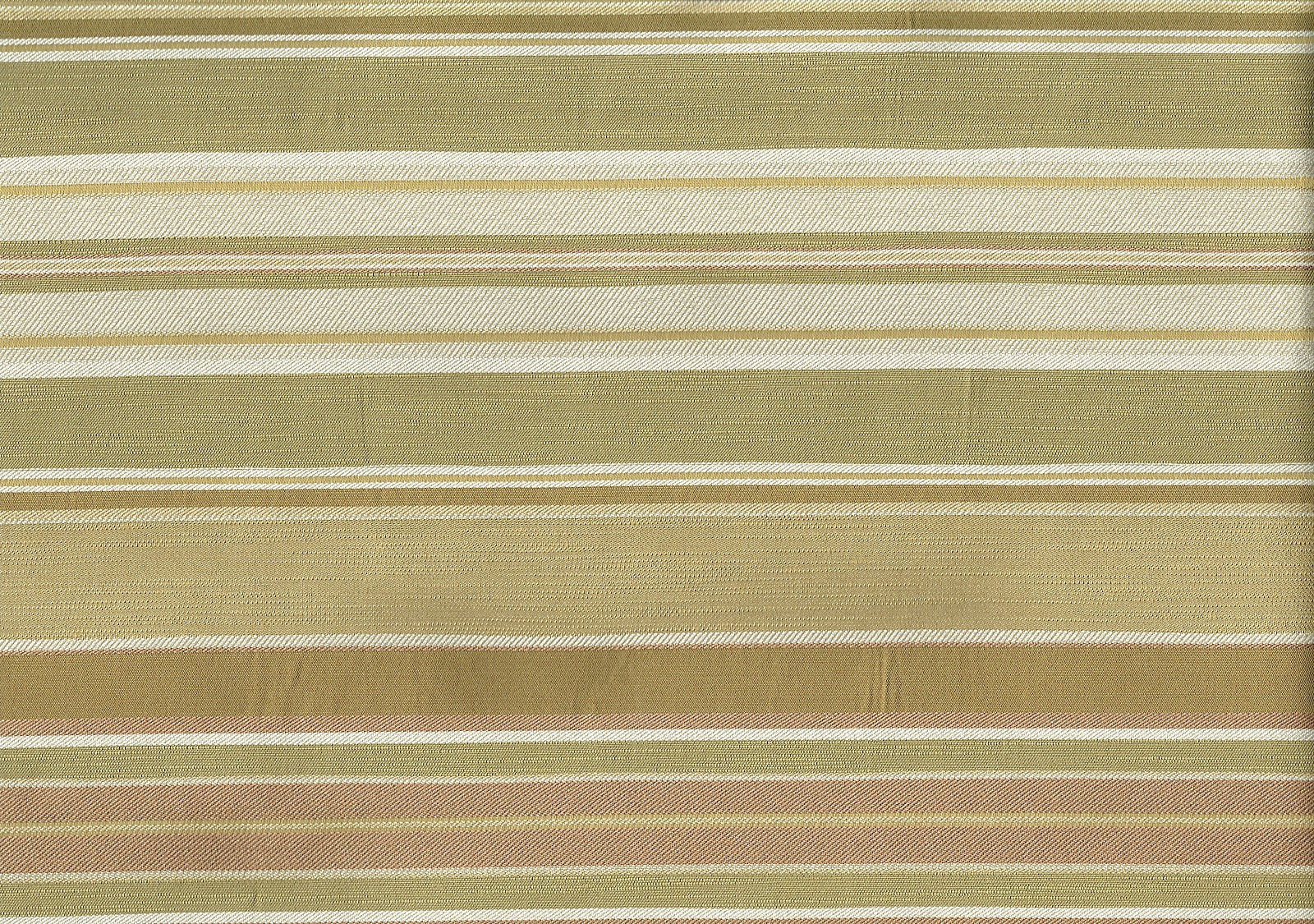 Designer Fabric  Camel Brown Off White Rose Green Stripe  Drapery Upholstery  