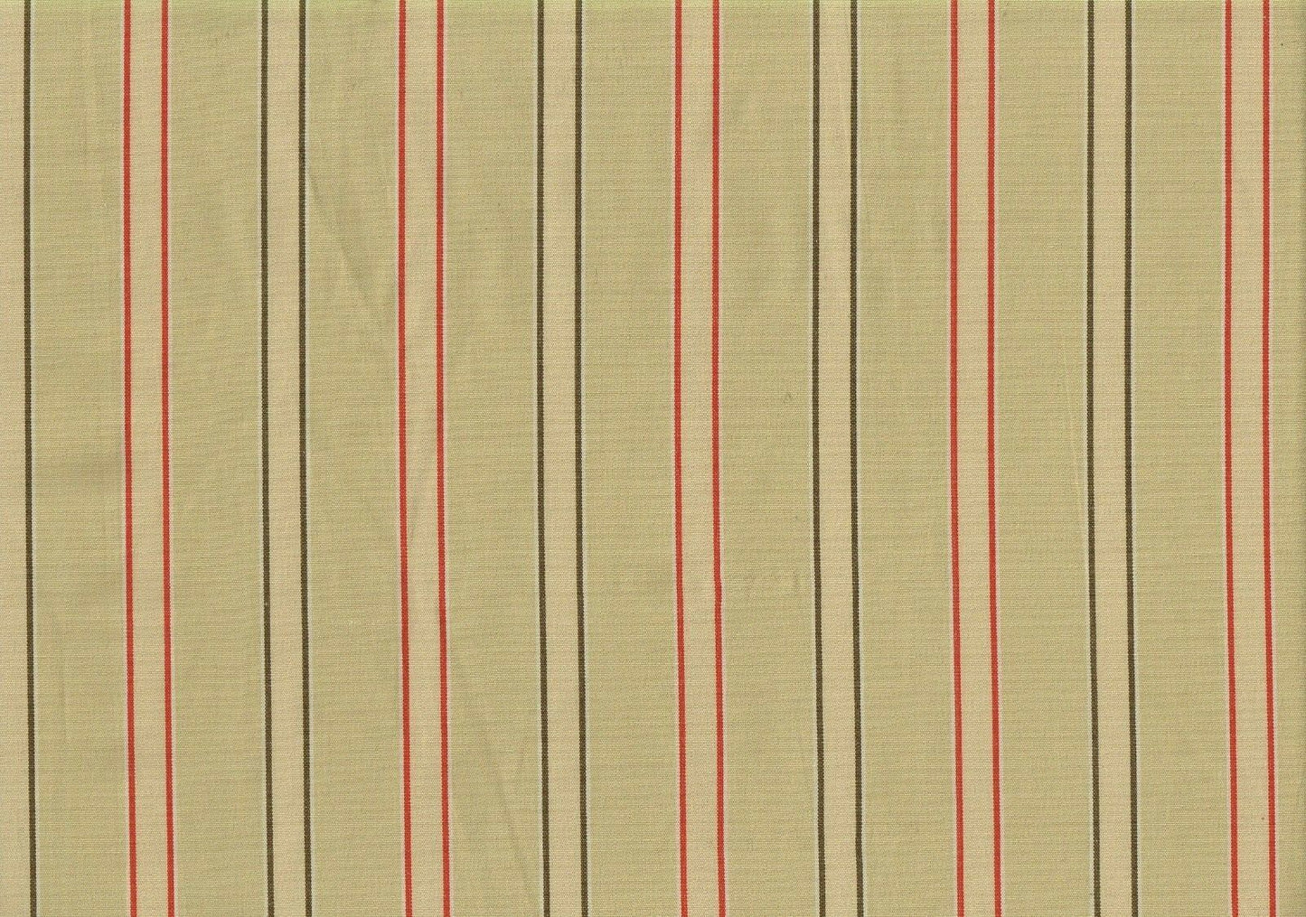 Designer Fabric Tan Red Brown Striped Cotton Blend Drapery Upholstery 