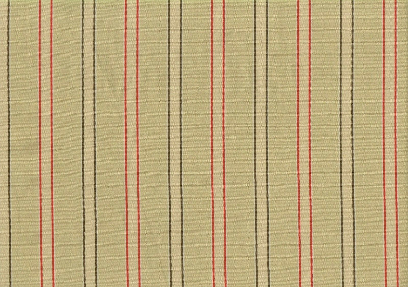 Designer Fabric Tan Red Brown Striped Cotton Blend Drapery Upholstery 