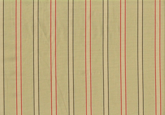 Designer Fabric Tan Red Brown Striped Cotton Blend Drapery Upholstery 