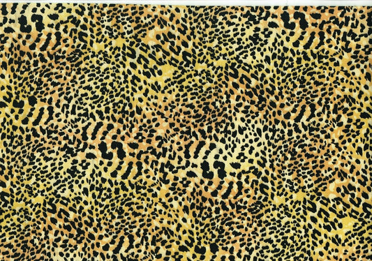Designer Fabric Gold Black Tan  Print Cotton Duck  Drapery Upholstery 