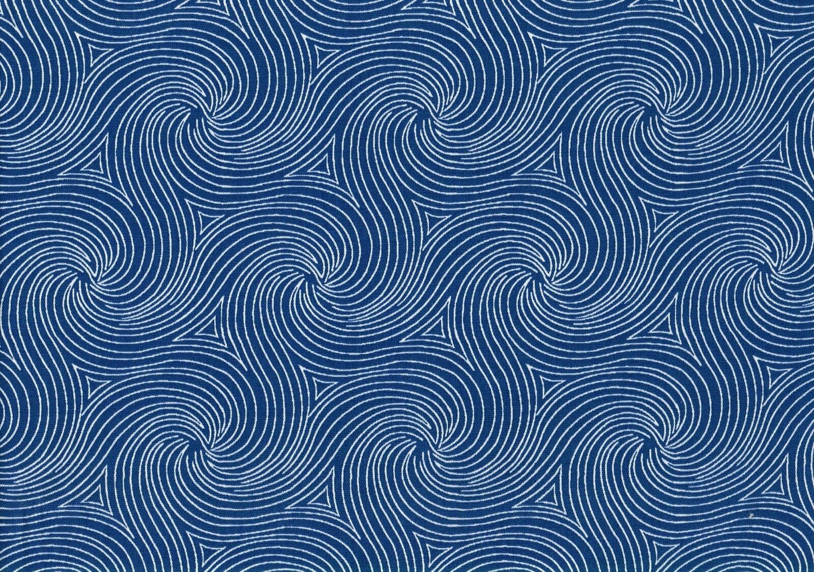 5 Yds Mill Creek Fabric Royal Blue Geometric Print Drapery Upholstery 