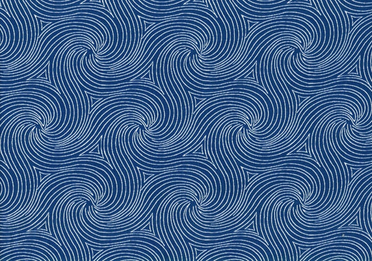 5 Yds Mill Creek Fabric Royal Blue Geometric Print Drapery Upholstery 