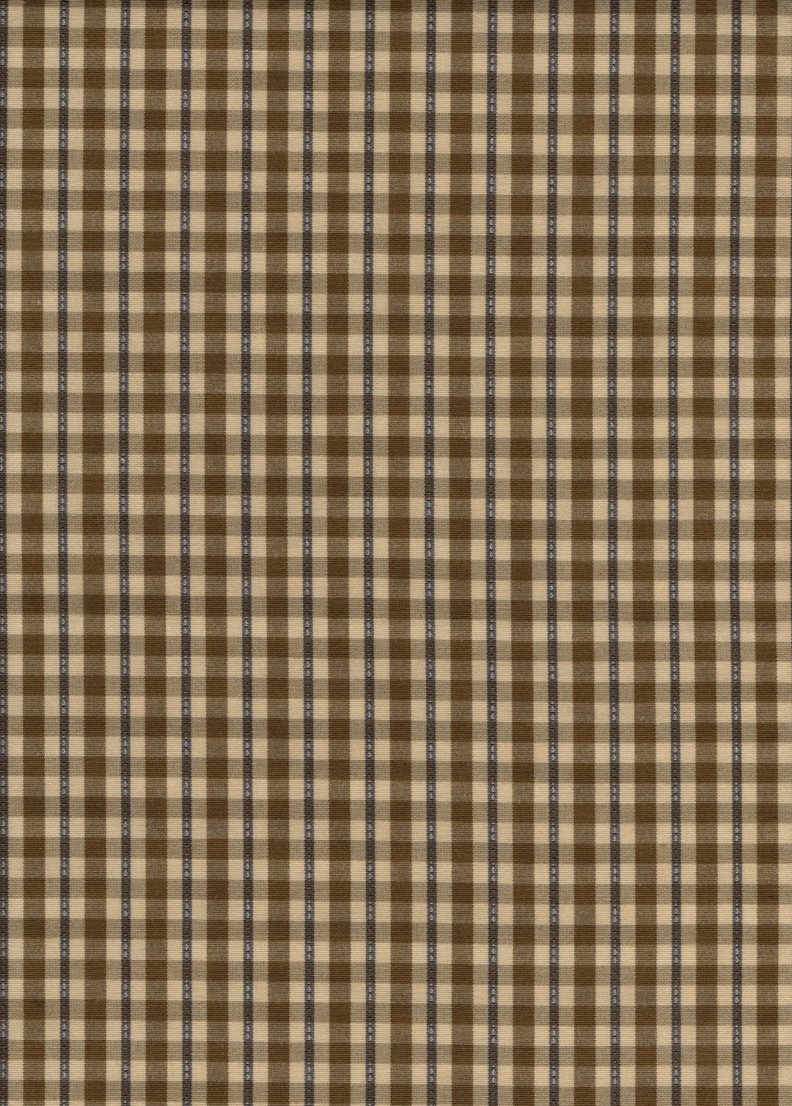 3.75  Yds Designer Fabric Brown Blue  Plaid  Drapery Upholstery