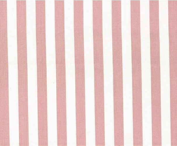 4 Yds Designer Fabric Mauve Ivory  3/4" Stripe Cotton   Drapery Upholstery 