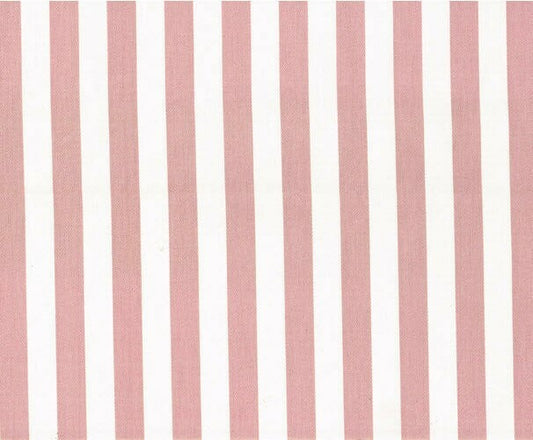 4 Yds Designer Fabric Mauve Ivory  3/4" Stripe Cotton   Drapery Upholstery 