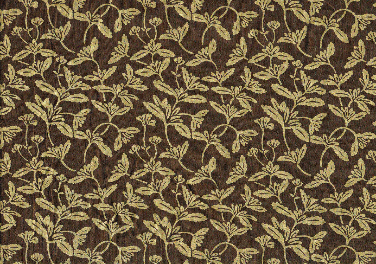  Avon Silk Fabric  100%  Silk Brown Gold  Drapery Upholstery Pos 1431 1