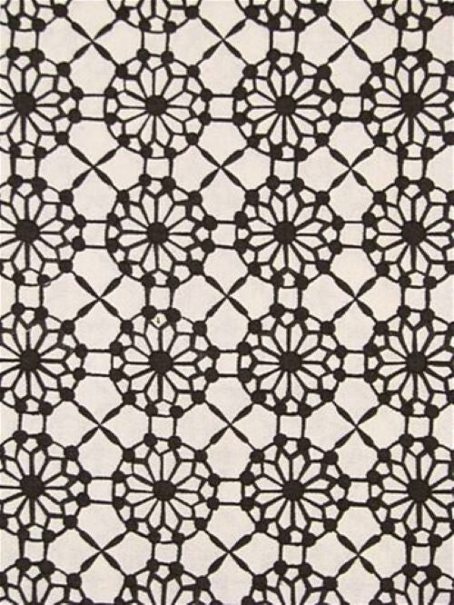 House Fabric Mahal Black White Pinwheel  Drapery Upholstery