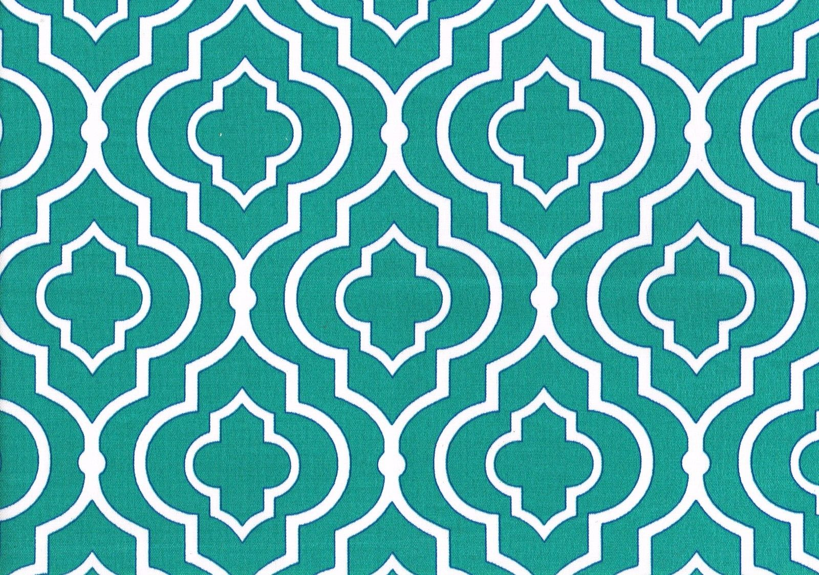 5 Yds Mill Creek Fabric Donetta Teal Blue White Cotton Drapery Upholstery