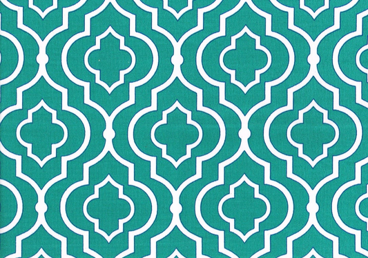 5 Yds Mill Creek Fabric Donetta Teal Blue White Cotton Drapery Upholstery