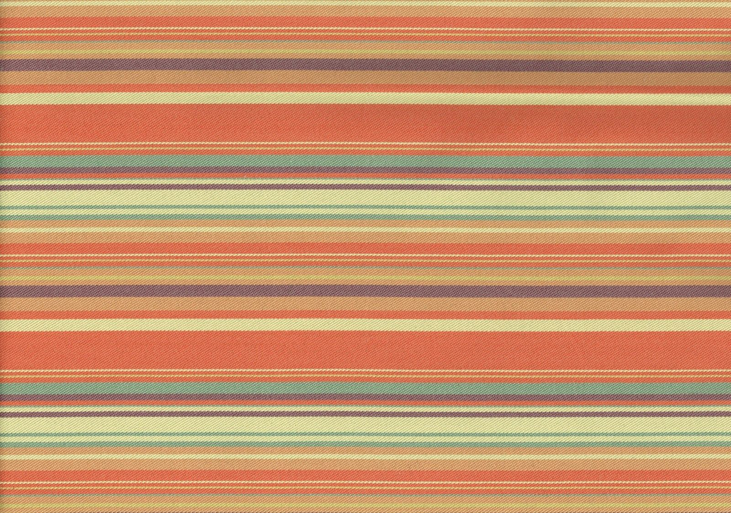 Designer Fabric Coral Aqua Purple Beige Striped   Upholstery