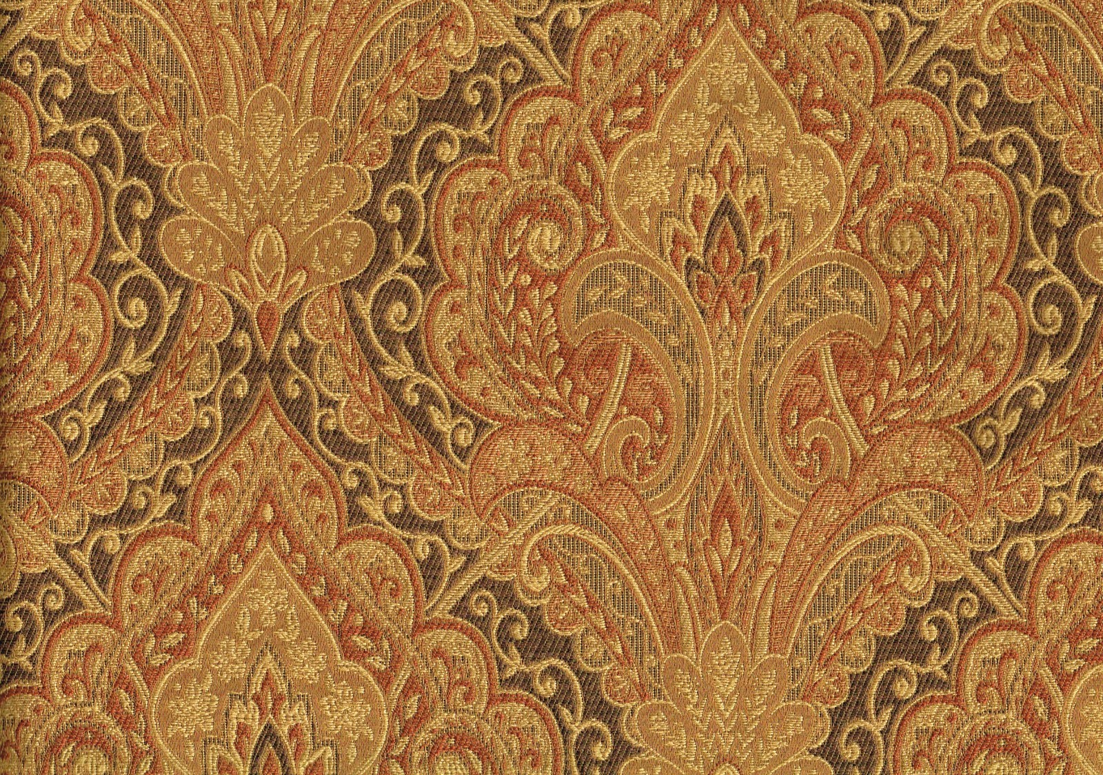 Designer Fabric Shades of Brown Gold Cinnamon Drapery Upholstery