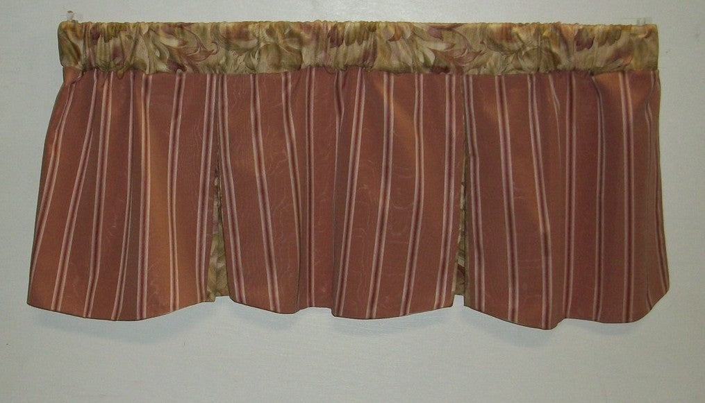 Tent Flap Valance Rose Moire Striped Rose Print Insert Toppers Curtains  