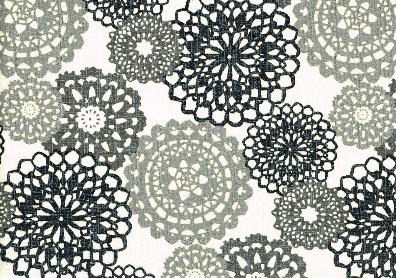 Waverly Fabric Rare Jewels Noir  Silver Black Oyster Cotton  Drapery Upholstery 