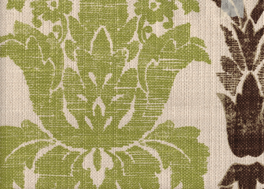 3.75 Yds Ballard Fabric Ophelia Green Damask Drapery Upholstery