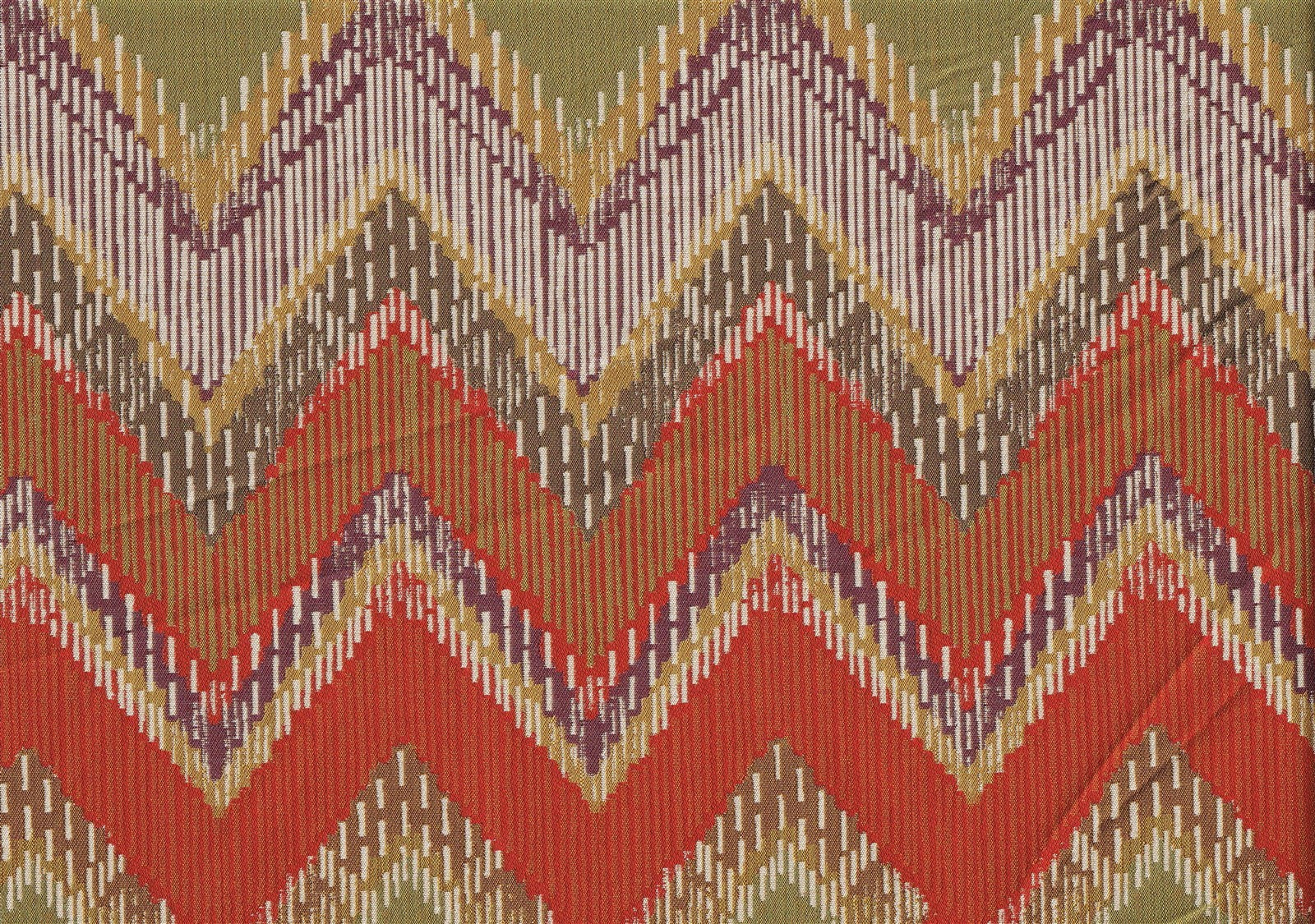 Swavelle Mill Creek Fabric Green Red Gold Purple Chevron Drapery  Upholstery 