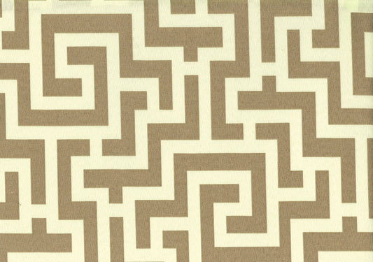 Richloom Fabric Keyes Taupe  Outdoor Off White Brown  Drapery Upholstery
