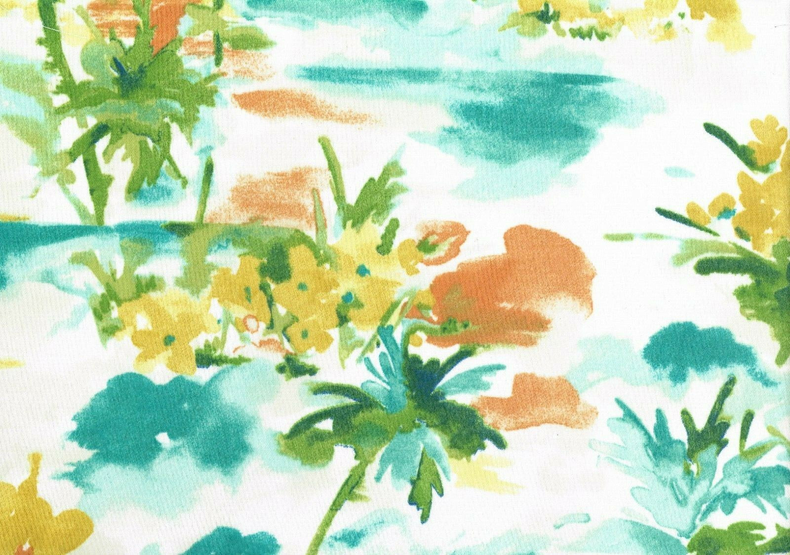 3 Yds Swavelle Fabric Orange Aqua Gold  Indoor/Outdoor/ Drapery Upholstery