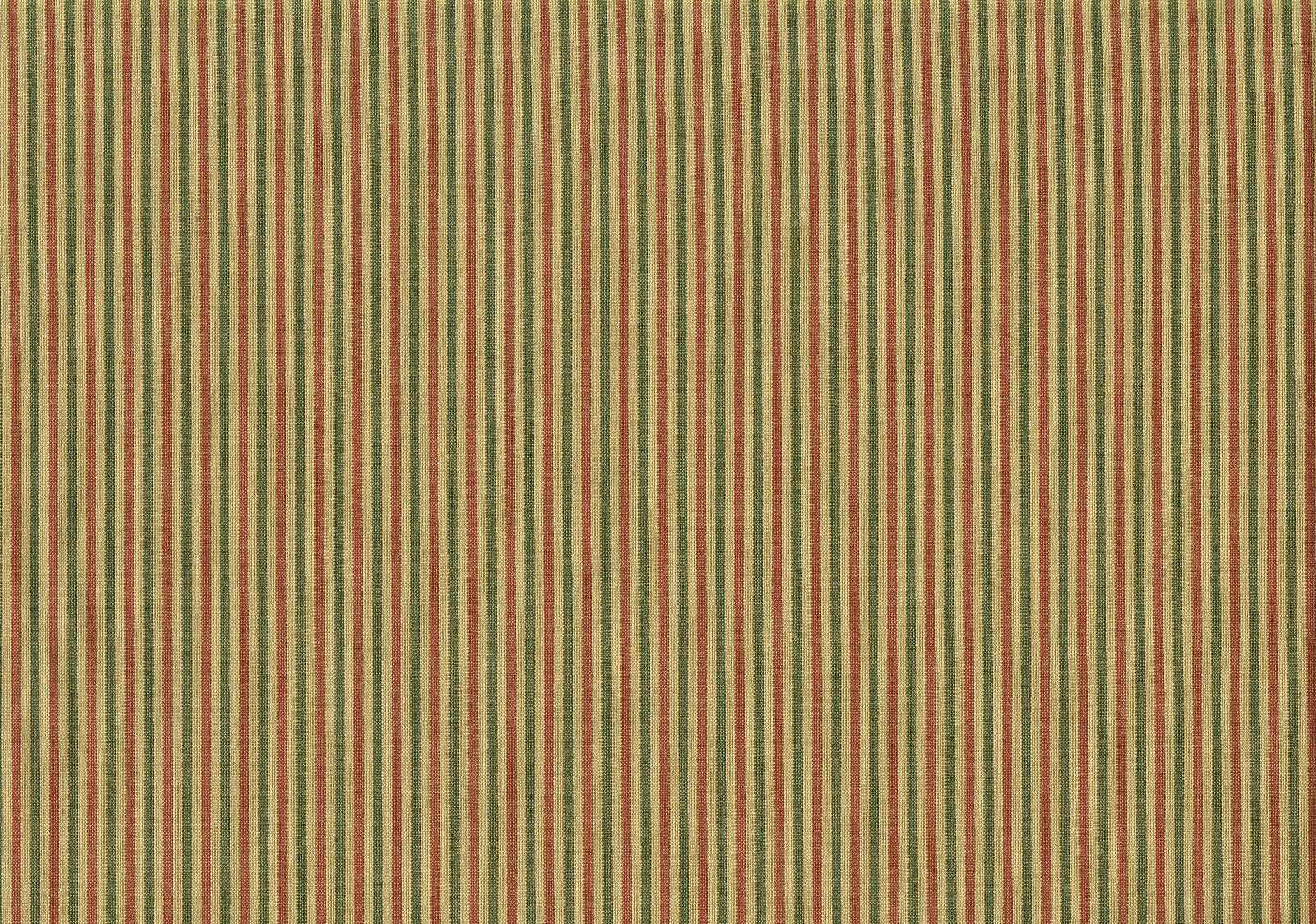 Designer Fabric Khaki Cinnamon Green Striped   Cotton Drapery Upholstery