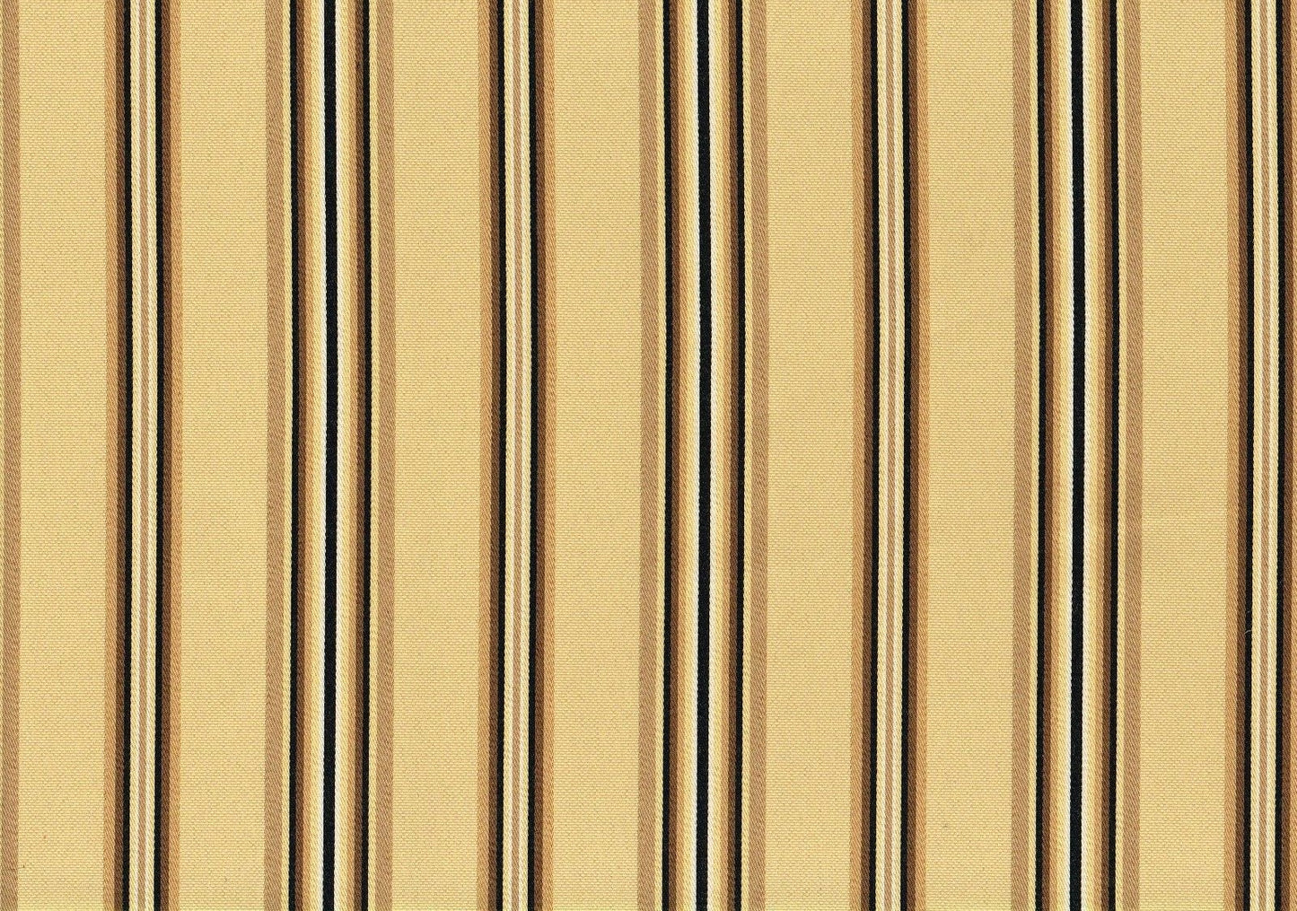 Designer Fabric Khaki Black Gold Stripe  Drapery Upholstery