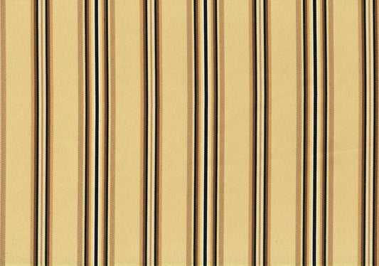 Designer Fabric Khaki Black Gold Stripe  Drapery Upholstery
