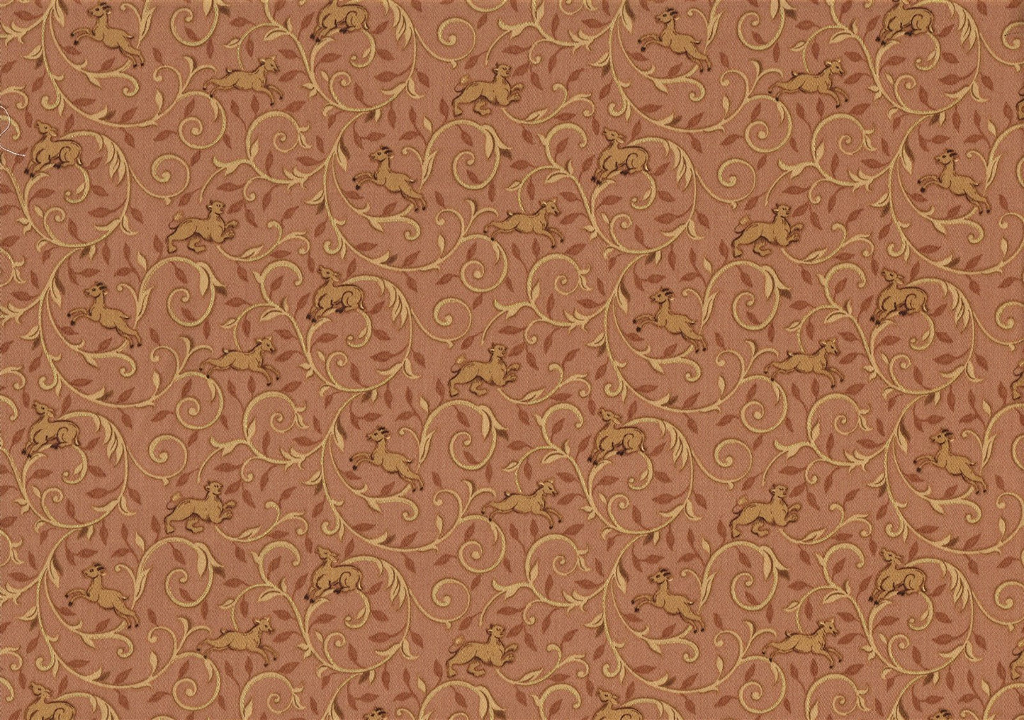 Mill Creek Fabric Bronze Gold Black Scroll Animal  Cotton  Drapery  Upholstery 
