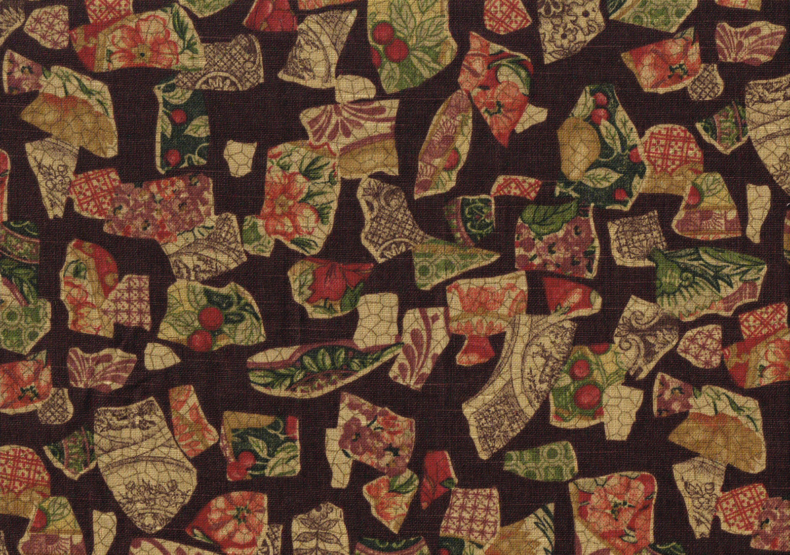 Covington Fabrics 5th Ave Brown Red Green Gold  Drapery Upholstery 