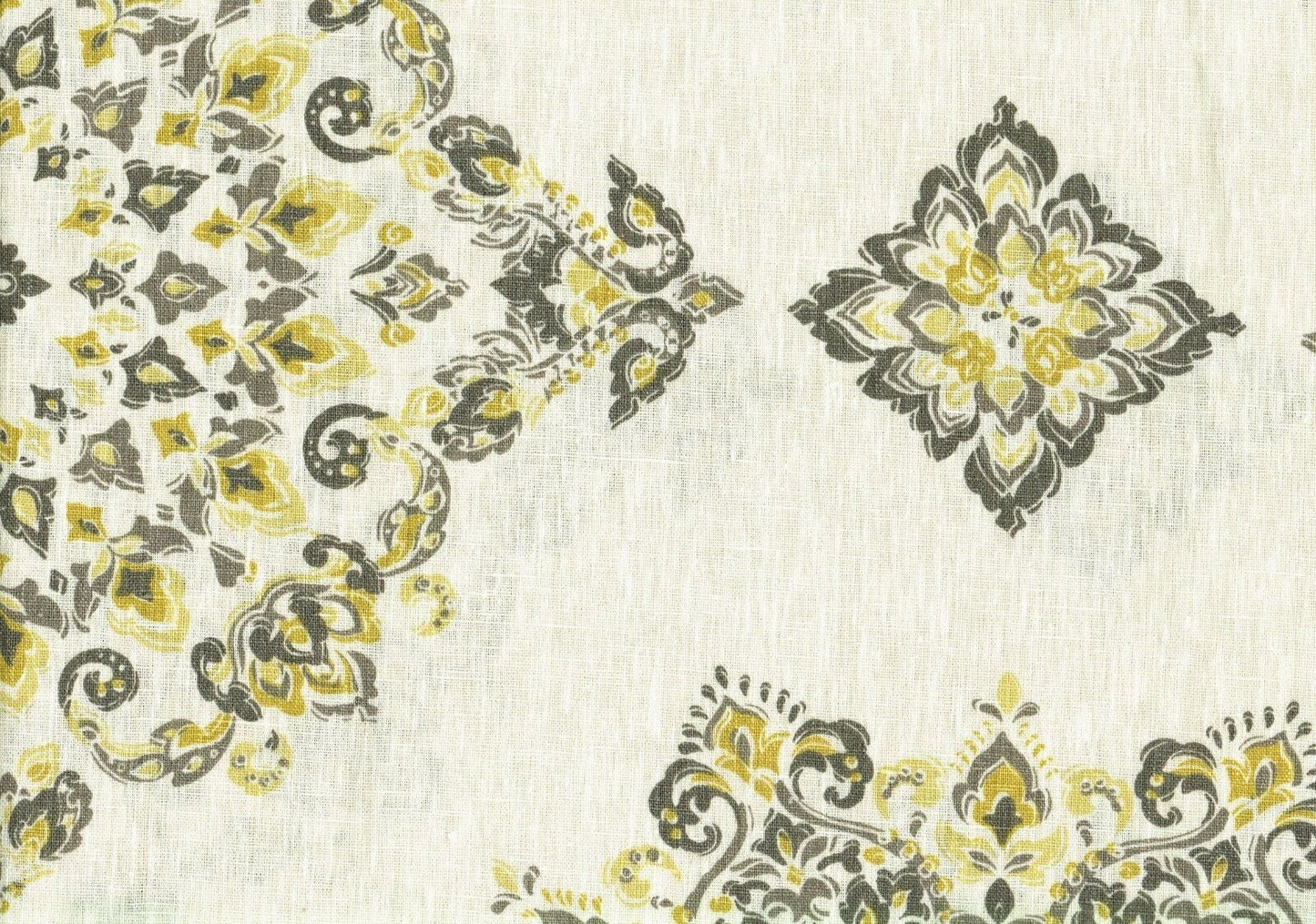 6 Yards Kravet Fabric Echo Parvini Tumeric Linen    Print Drapery Upholstery