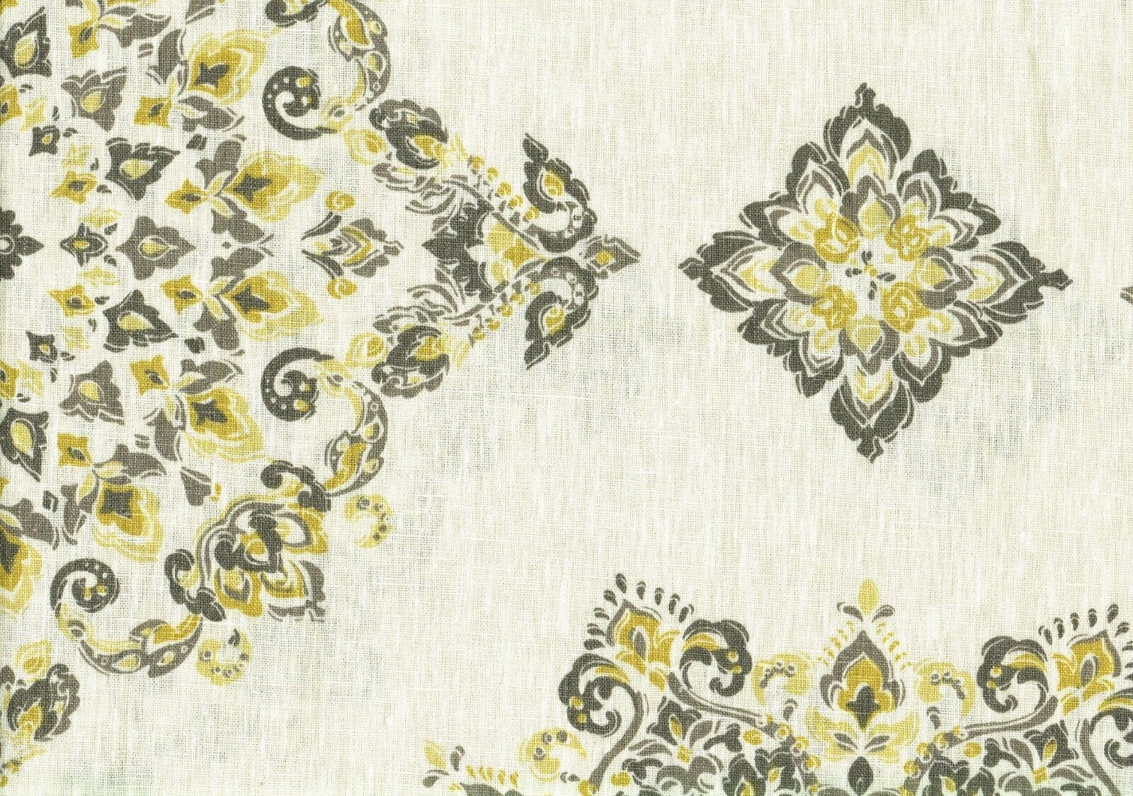 6 Yards Kravet Fabric Echo Parvini Tumeric Linen    Print Drapery Upholstery