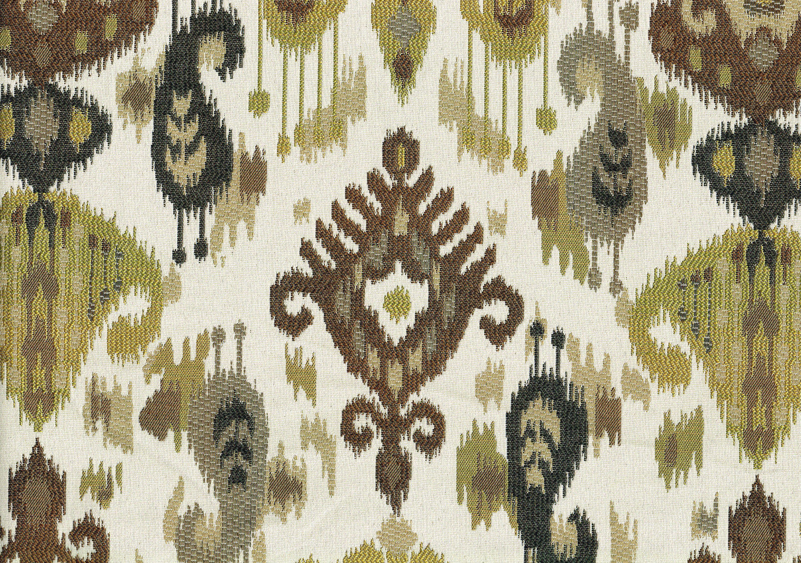 Designer Fabric Majiko Teak  Beige Gold Brown Drapery Upholstery 