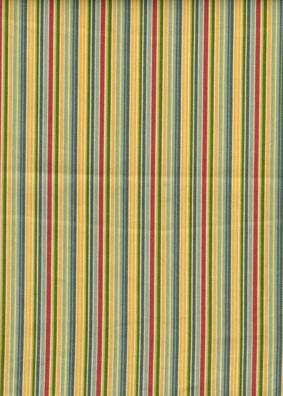 4.75 Yd Mill Creek Fabric Red Gold Green Blue Stripe Cotton  Drapery Upholstery