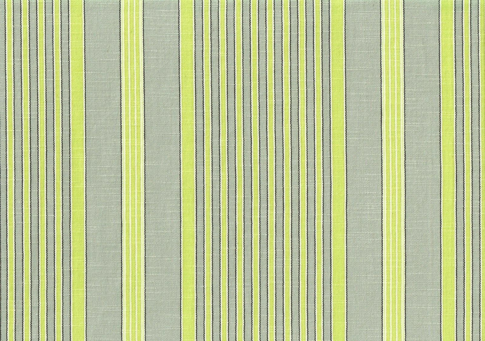 10 Yds Designer Fabric Lime Gray Stripe Cotton Print  Drapery Upholstery