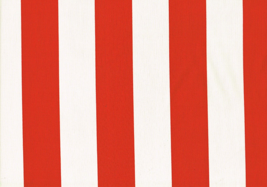 Designer Fabric New Red and Cream Stripe Indoor/Outdoor Drapery Upholstery