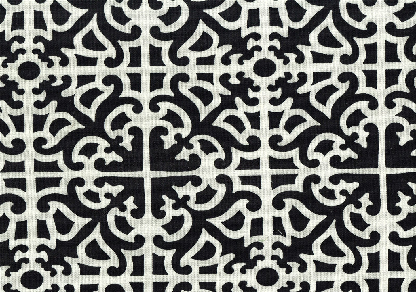 Waverly Fabric Parterre Black Eggshell  Cotton Drapery Upholstery 