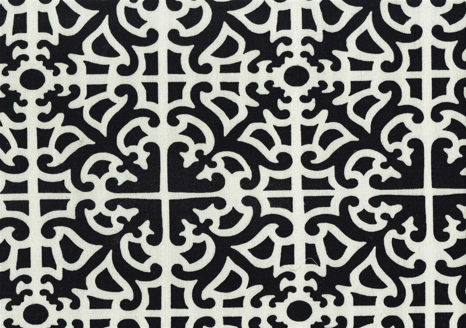 Waverly Fabric Parterre Black Eggshell  Cotton Drapery Upholstery 